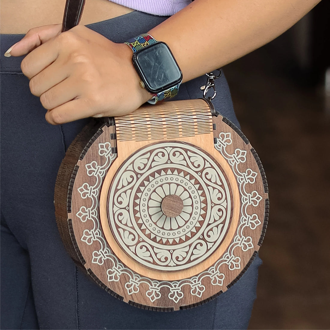 Laser Art Hexagonal Wooden Clutches