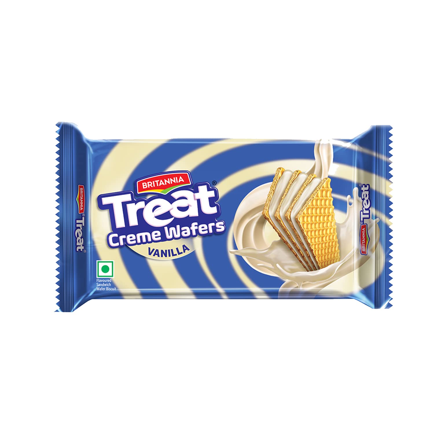 Britannia Treat CrÃƒÆ’Ã‚Â¨me Wafers - Vanilla Flavoured Wafer Biscuit Front