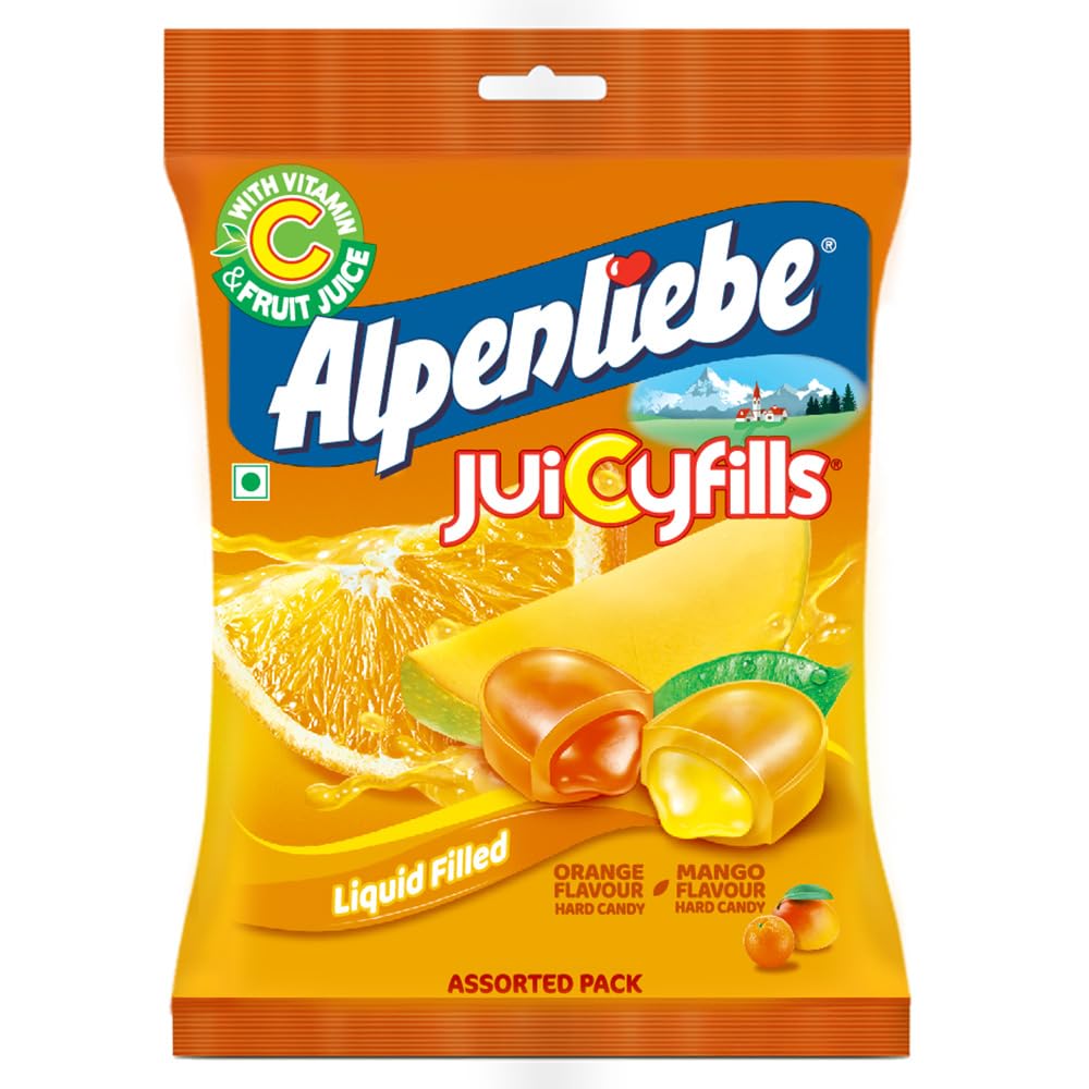 Alpenliebe Juicy Fills, Orange & Mango Flavour Front