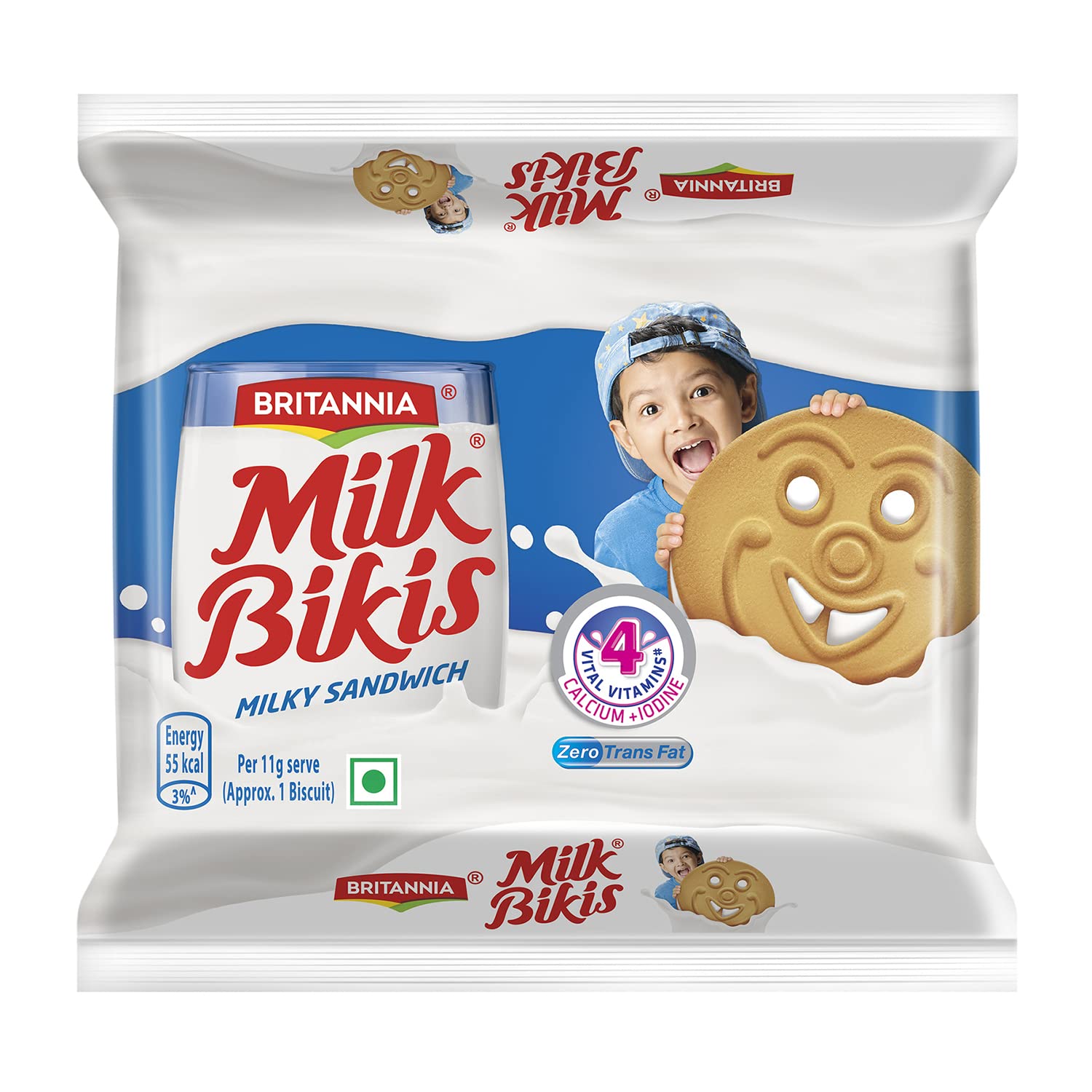 Britannia Milk Bikis Milk Cream Biscuits Front