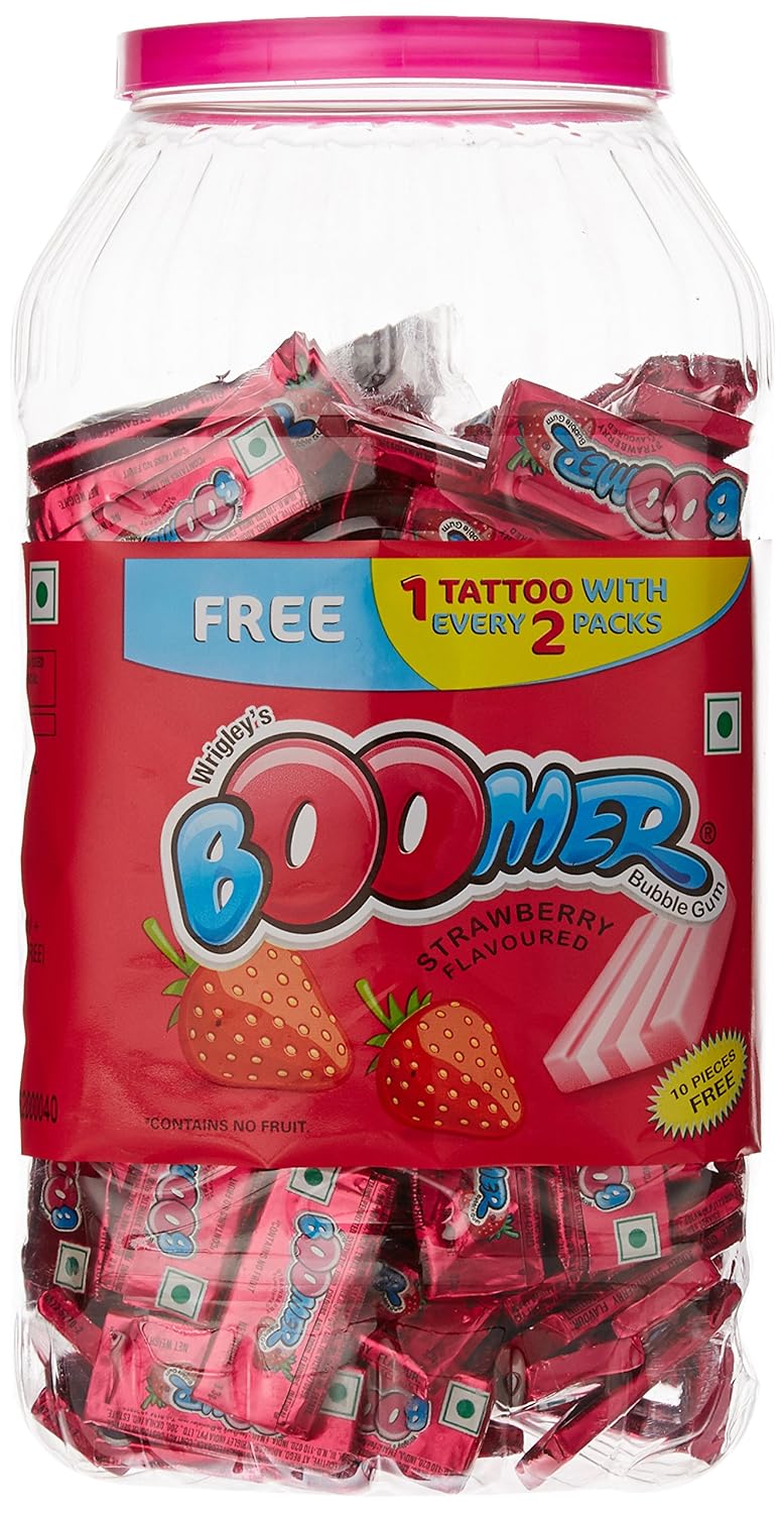 Boomer Strawberry Chewing Gum Front