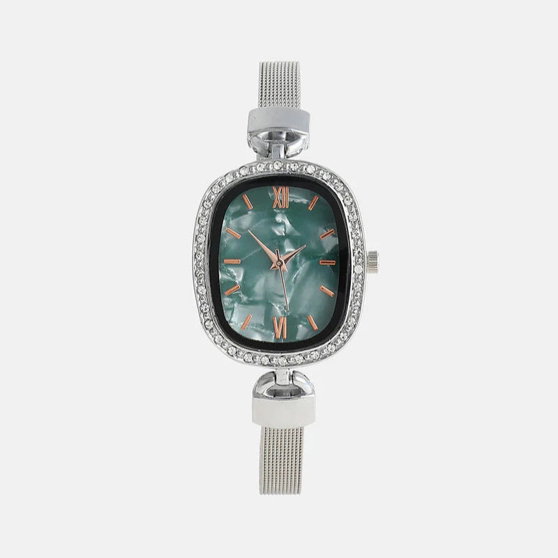 The Textured Square Watch – Emerald Green