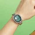 The Textured Square Watch – Emerald Green