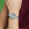 The Foliage Round Watch – Metallic Silver