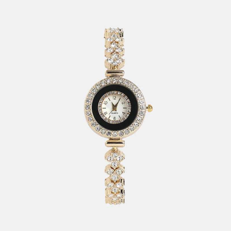 The Opulent Block Round Watch – Champagne Gold