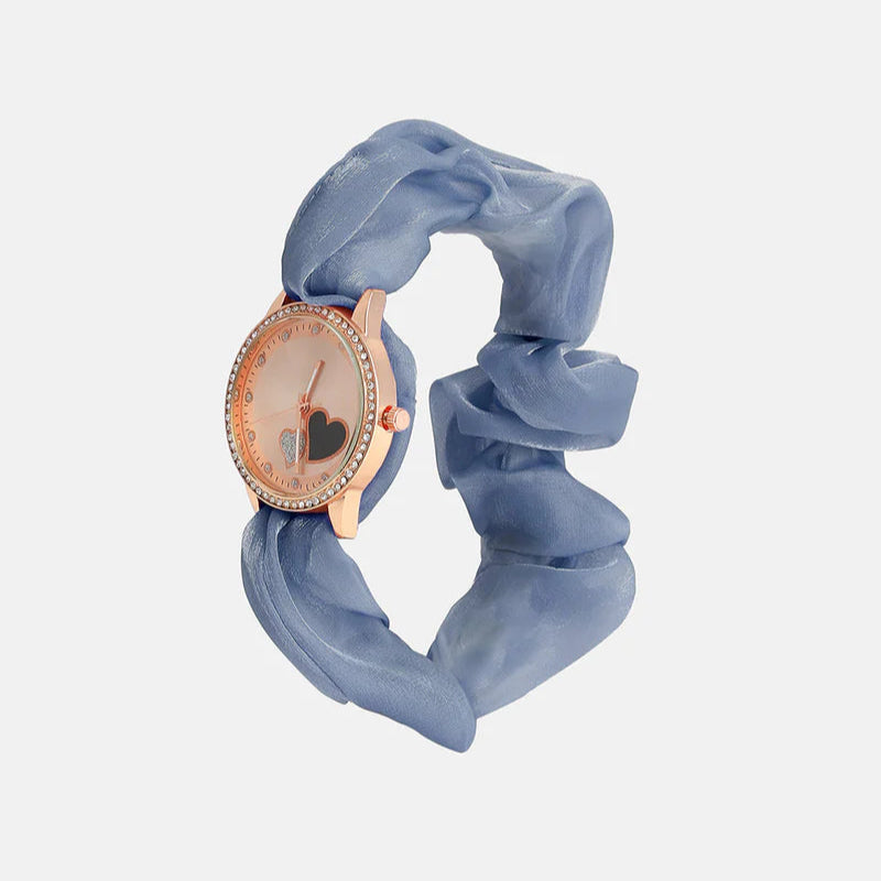 The Scrunchie Heart Round Watch (Pink, Black, Blue)