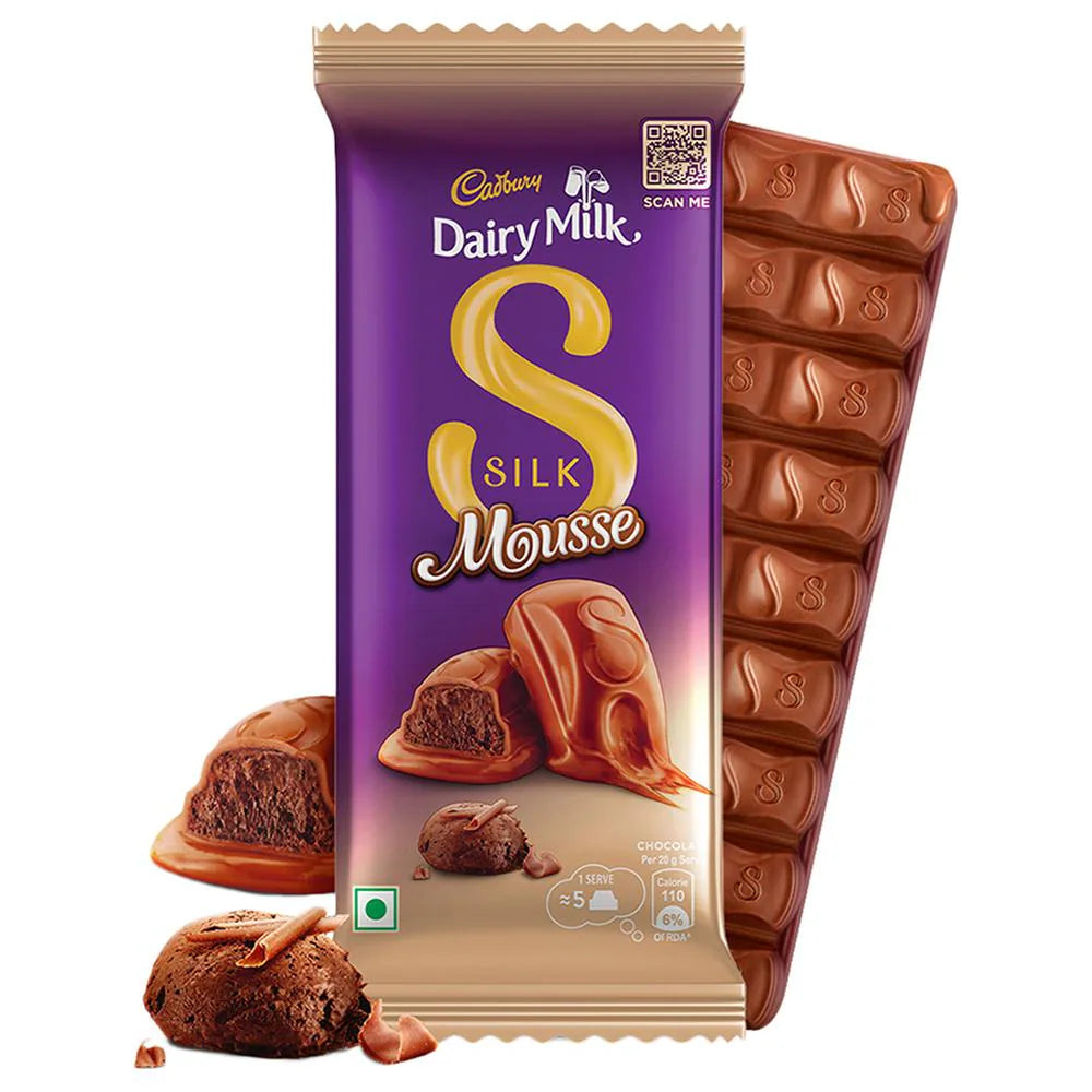 Cadbury Dairy Milk Silk Mousse Chocolate, velvety decadence, finest ingredients, luxurious experience, silky smoothness, indulgence, celebration, sophistication, heavenly delight.