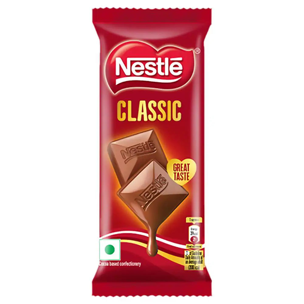  NestlÃƒÂ© Classic Milk Chocolate, timeless indulgence, cocoa perfection, creamy milk, velvety smooth, sweetness, pure bliss, classic chocolate, uncompromising quality, treat.