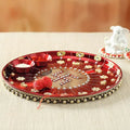 Beaded Puja Thali Set for Diwali and Bhai Dooj, side view