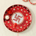 Beaded Puja Thali Set for Diwali and Bhai Dooj, top view