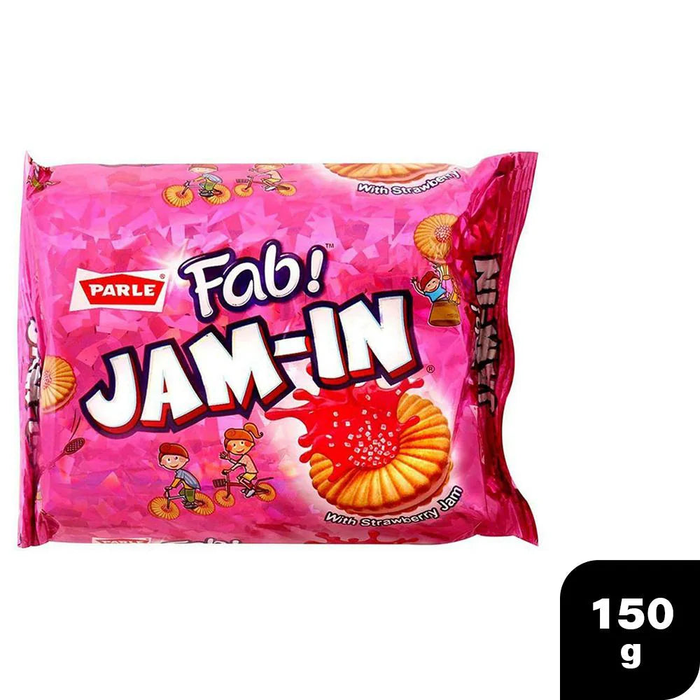 Parle Fab Jam In Strawberry Cream Biscuits