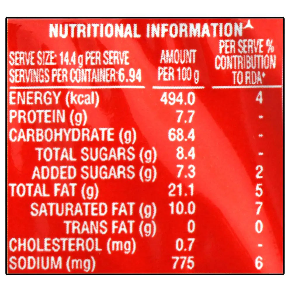 Parle Monaco Pizza Flavour Masala Crunch Biscuits Nutrition