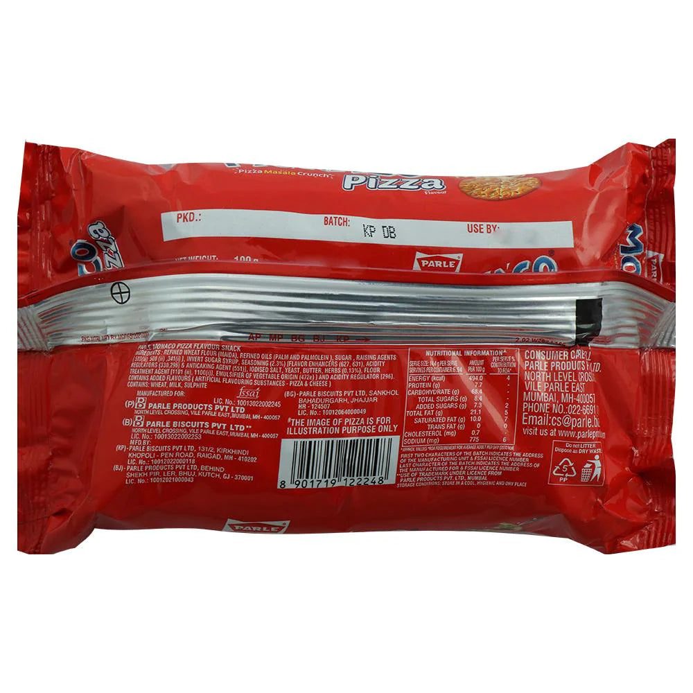 Parle Monaco Pizza Flavour Masala Crunch Biscuits Info